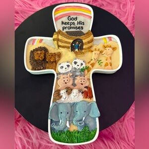 Wall decor God Keep His Promise Noah's Ark Wall Art Cross animals abbey press